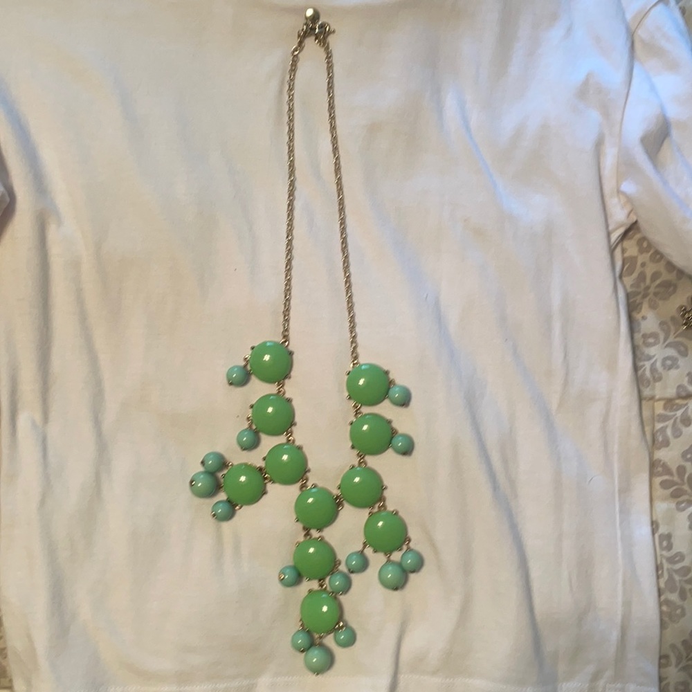 J Crew bubble glass necklace with gold chain